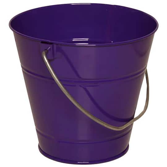 JAM Paper Small Purple Metal Pail Bucket, 6ct.
